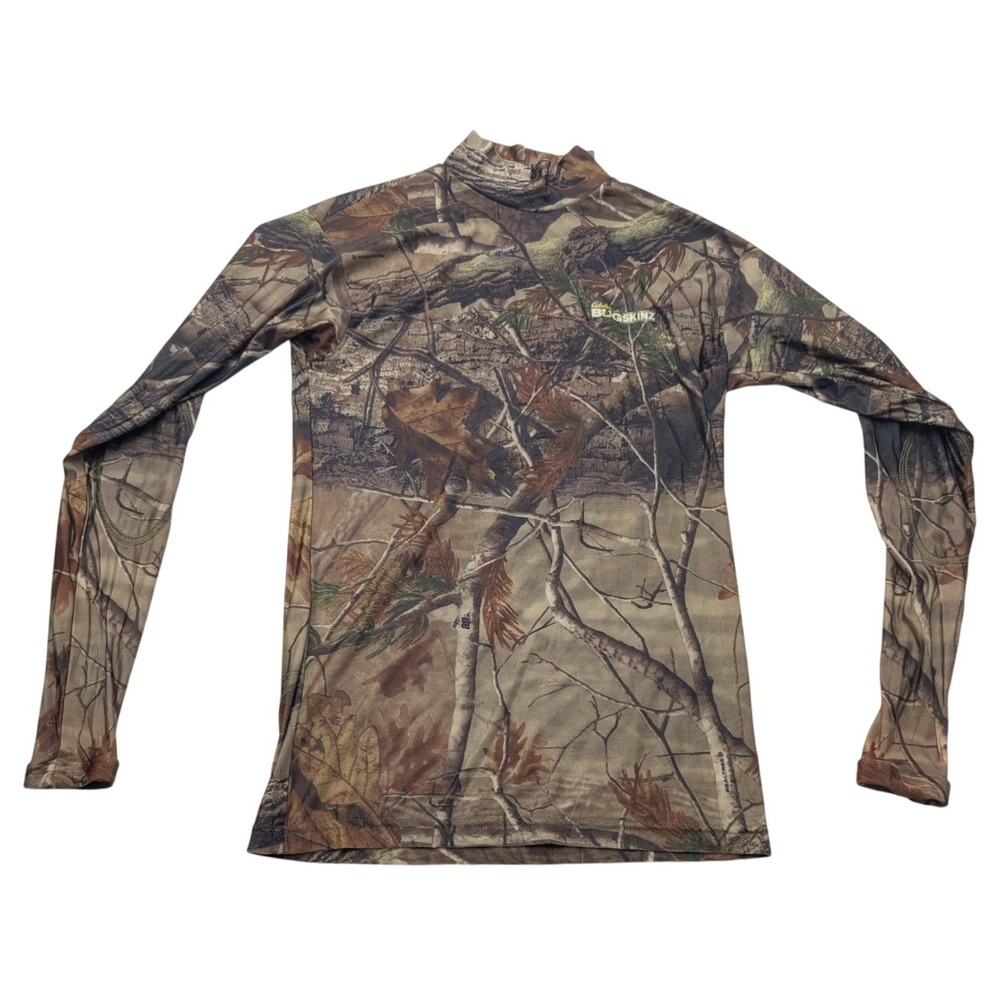 Cabelas BugSkinz Base Layer Set Women Large Brown Realtree Camo Mock Neck